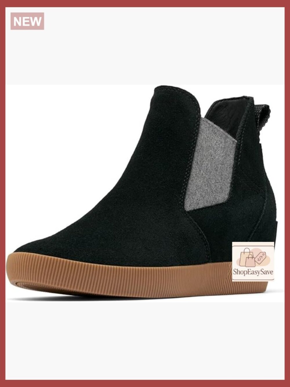 Suede Slip-On Wedge Boots Comfortable Chic Ankle Booties Winter Casual